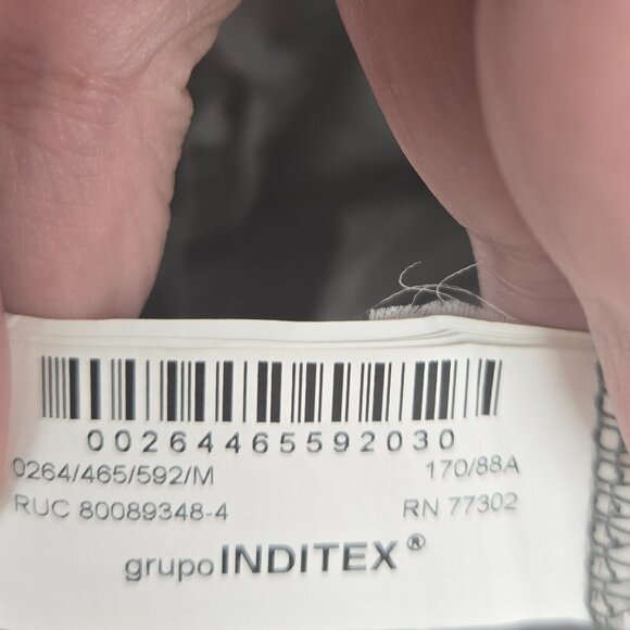 Zara White Green Cotton Ribbed Pockets Sleeveless Midi Dress Medium - Picture 10 of 13